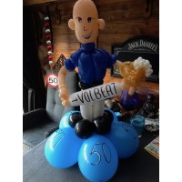 Ballonfiguur Viering Verjaardag Abraham persoonlijk (met bierglas) Ballonfiguur Viering Verjaardag Abraham persoonlijk (met bierglas)