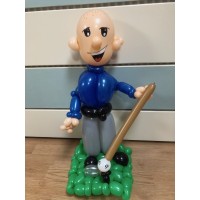 Ballonfiguur Viering Verjaardag Abraham met golfstick Ballonfiguur Viering Verjaardag Abraham met golfstick