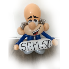 Ballonfiguur Viering Verjaardag Abraham met naambord