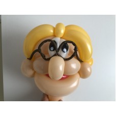 Ballonfiguur Viering Verjaardag hoofd met bril