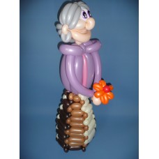 Ballonfiguur Viering Verjaardag Sarah met jurk (ca. 120 cm)