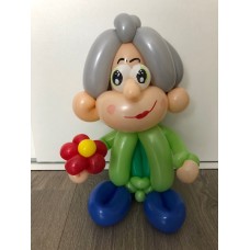 Ballonfiguur Viering Verjaardag Sarah met bloemetje (klein)