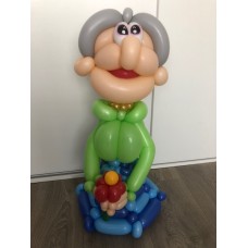 Ballonfiguur Viering Verjaardag Sarah groen/blauw