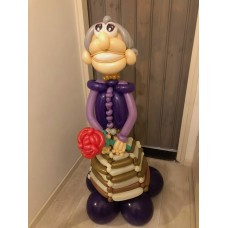 Ballonfiguur Viering Verjaardag Sarah bruin/paars (ca. 120 cm)