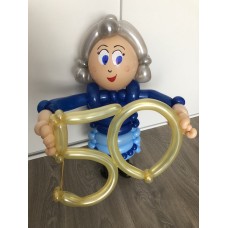Ballonfiguur Viering Verjaardag Sarah 50 blauw