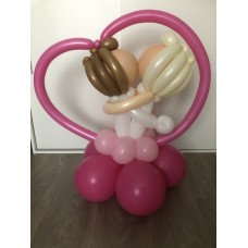 Ballonfiguur Viering Trouwen/huwelijk Bruidjes in hart 