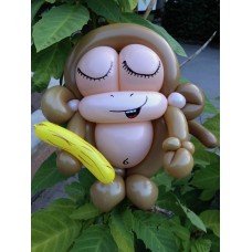 Ballonfiguur Dieren Aap met banaan (klein) Ballonfiguur Dieren Aap met banaan (klein)