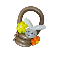 Ballonfiguur Dieren Konijn in mandje Ballonfiguur Dieren Konijn in mandje