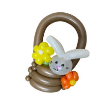 Ballonfiguur Dieren Konijn in mandje