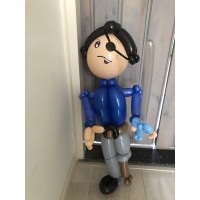 Ballonfiguur Sprookjes Piraat met houten poot