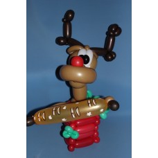Ballonfiguur Viering Kerst Rudolf in schoorsteen