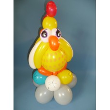 Ballonfiguur Viering Paaskip met eieren (geel)