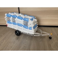 Ballonfiguur Voertuigen caravan wit/blauw