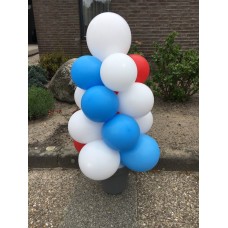 Ballonpilaar Bloempot Boom blauw/wit (110 cm)