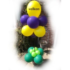 Ballonpilaar Bloempot Boom tekst " Welkom " (150 cm)