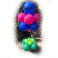 Ballonpilaar Bloempot Boom tekst " Hallo " (150 cm)
