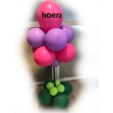 Ballonpilaar Bloempot Boom tekst " Hoera " (150 cm)