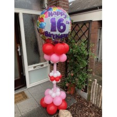 Ballonpilaar Viering Verjaardag Leeftijd 16 jaar (sweet sixteen)