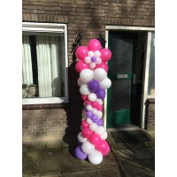 Ballonpilaar Zandloper met bloem (200 cm)