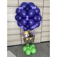 Ballonpilaar Luchtballon vaart met mand / persoon Ballonpilaar Luchtballon vaart met mand / persoon