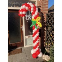 Ballonpilaar Viering Kerst Zuurstok rood/wit Ballonpilaar Viering Kerst Zuurstok rood/wit