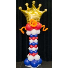 Ballonpilaar Landen Nederland met gouden kroon (180 cm)