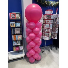 Ballonpilaar met topballon kleur Fuchsia
