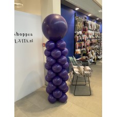 Ballonpilaar met topballon kleur Paars