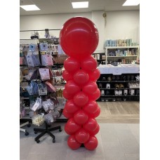 Ballonpilaar met topballon kleur Rood
