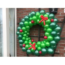 Ballondecoratie Viering Kerst Krans met strikjes ca. (100 cm Ø )