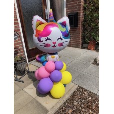 Tafeldecoratie Unicorn kat op ballonbloem