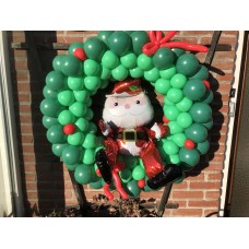 Ballondecoratie Viering Kerst Krans met strikjes en kerstman