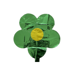 Folieballon Bloem groen/geel (45 cm)