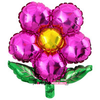 Folieballon Bloem met blaadjes donker roze (45 cm)
