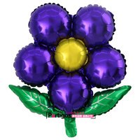 Folieballon Bloem met blaadjes paars (45 cm)