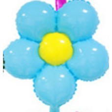 Folieballon Bloem licht blauw/geel (45 cm)