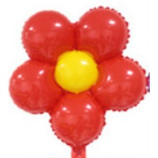 Folieballon Bloem rood (45 cm)