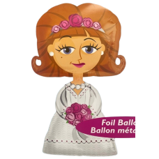Folieballon Viering Trouwen/Huwelijk Bruid Air Walker (120x70 cm)