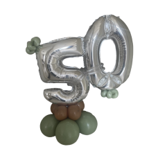 Ballondecoratie Viering Leeftijd Cijfer 50 op ballonvoet (alleen afhalen)