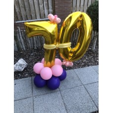 Ballondecoratie Viering Leeftijd Cijfer 70 op ballonvoet (alleen afhalen)