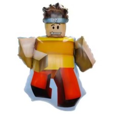 Folieballon Computer Roblox mannetje geel -rood