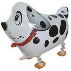 Folieballon Dieren Hond 3D zwart/wit met voetjes Folieballon Dieren Hond 3D zwart/wit met voetjes