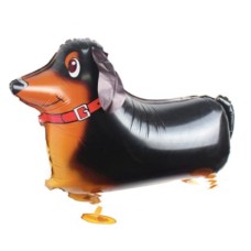 Folieballon Dieren Hond 3D teckel met voetjes  Folieballon Dieren Hond 3D teckel met voetjes