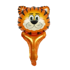 Folieballon Dieren Tijger handstok (40 cm)
