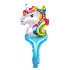 Folieballon Fantasie/Dieren Eenhoorn/Unicorn handstok (45 cm)