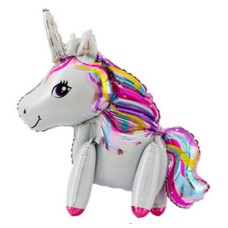 Folieballon Fantasie/Dieren Eenhoorn/Unicorn 3D wit (60 cm)
