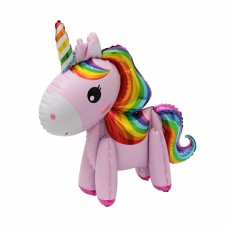Folieballon Fantasie/Dieren Eenhoorn/Unicorn 3D roze (60 cm)