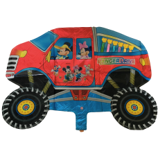 Folieballon Voertuigen Jeep/monstertruck Disney rood (60 cm)
