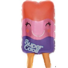 Folieballon Eten IJsje 3 kleuren "super cool" (70 cm)
