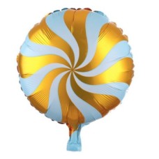 Folieballon Eten Snoep Lolly swirl geel/goud 